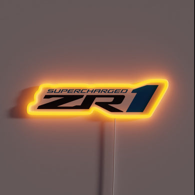 Eye-catching Corvette ZR1 Supercharged Neon Sign with RGB Illumination Effect