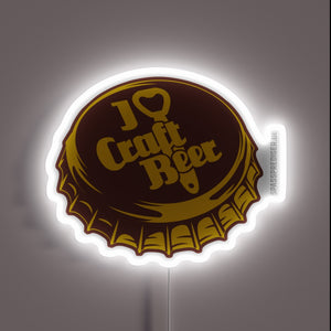Eye-catching craft beer enthusiast decor with vibrant neon glow accents.