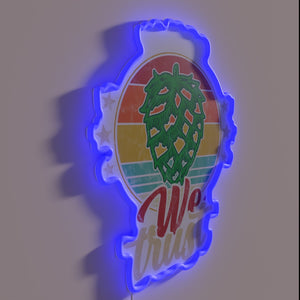 Hoppy Homebrewing Enthusiast's Pride: Handcrafted IPA Love Shines Brightly Neon