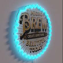 Load image into Gallery viewer, Handcrafted Brews Welcome Here Microbrewery Beer Sign with Colorful Neon Lighting