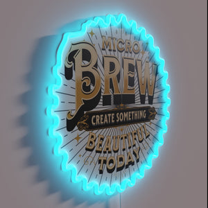 Handcrafted Brews Welcome Here Microbrewery Beer Sign with Colorful Neon Lighting