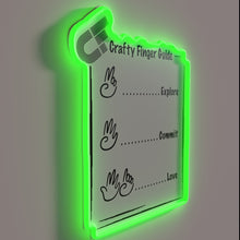 Load image into Gallery viewer, Handmade craft inspiration and creativity illuminated by vibrant colorful neon.