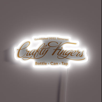 Glowing RGB logo highlighting the creative spirit of crafty fingers