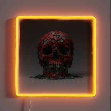 Electro-luminescent decorative skull with customizable RGB color changing effect