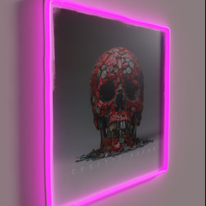 Vibrant Crafty Skull Neon Sign with Color-Changing RGB Accent Lighting
