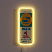Load image into Gallery viewer, High Noon Cranberry customneon sign with yellow LED glow