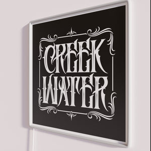 Neon Creek Water Whiskey Bar Sign with RGB Color Change