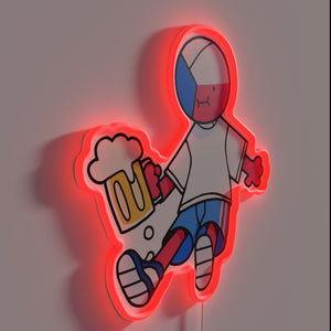 Handmade Czech Made Neon Sign with Vibrant RGB Color Accent