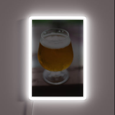 Neon Sign with RGB Colors and Beer-Themed Typography Design