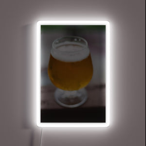 Neon Sign with RGB Colors and Beer-Themed Typography Design