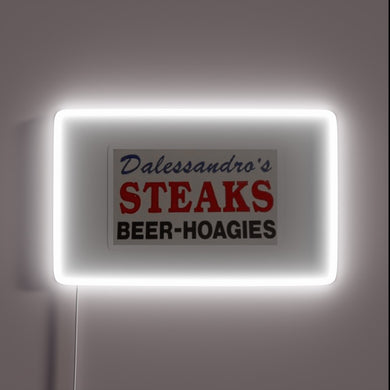 Vintage-inspired LED neon sign for authentic Philly cheesesteak enthusiasts everywhere.
