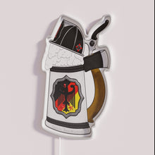 Load image into Gallery viewer, Neon firefighter themed beer stein gift for paramedic medicine enthusiasts