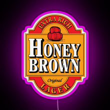 Load image into Gallery viewer, Dave s Honey Brown Lager RGB neon sign  pink