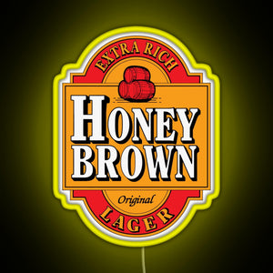 Dave s Honey Brown Lager RGB neon sign yellow