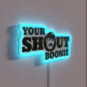 Vintage Australian cricket icon David Boon neon signage tribute art