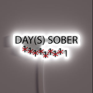 Customizable Motivational Neon Sign Celebrating Every Day of Sobriety Progress