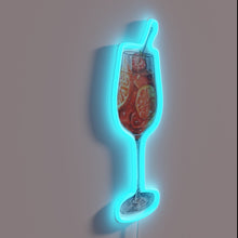 Load image into Gallery viewer, Vibrant Aperol Spritz Sign with Neon Orange and Strawberry Accents