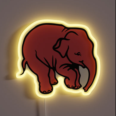 Vibrant Delirium Elephant Neon Sign in Eye-Catching Rainbow Colors Scheme
