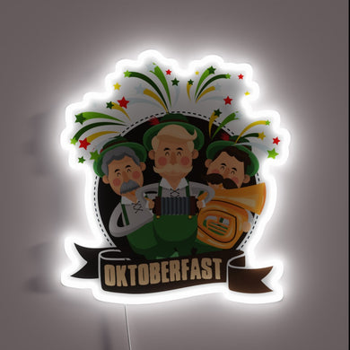 Vibrant RGB neon sign inspired by traditional Bavarian Oktoberfest design.