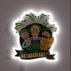 Vibrant RGB neon sign inspired by traditional Bavarian Oktoberfest design.
