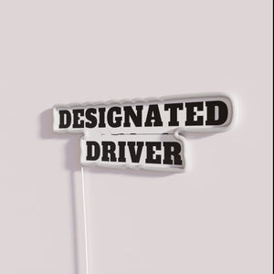 Drive responsibly with this colorful designated driver neon bar sign