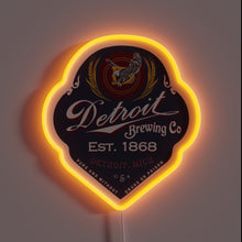 Load image into Gallery viewer, Detroit Brewing Co. customneon sign with orange LED glow