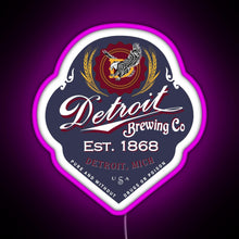 Load image into Gallery viewer, Detroit Brewing Company RGB neon sign  pink