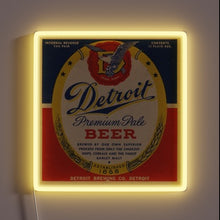 Load image into Gallery viewer, Brighten up your bar with this vibrant Detroit beer sign