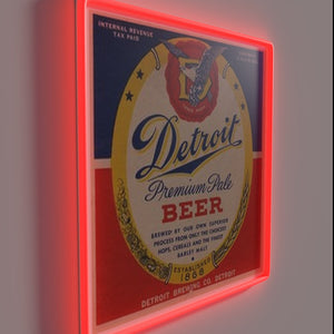 Vibrant Detroit Premium Pale Beer Sign in Bold Neon Colors