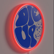 Load image into Gallery viewer, Electric die up blue glow in the dark rgb neon sign.