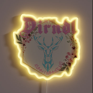 Vibrant Pink Dirndl Neon Sign Adds Traditional German Charm Instantly