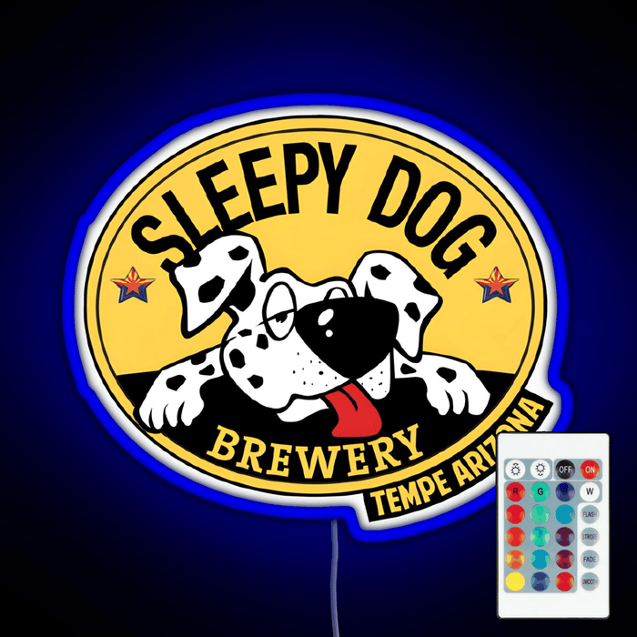 Dog Brewery Logo RGB neon sign remote