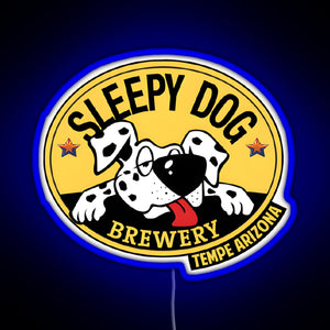 Dog Brewery Logo RGB neon sign blue