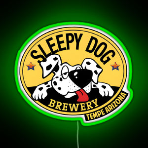 Dog Brewery Logo RGB neon sign green