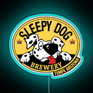 Dog Brewery Logo RGB neon sign lightblue 