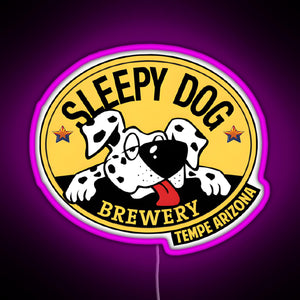 Dog Brewery Logo RGB neon sign  pink