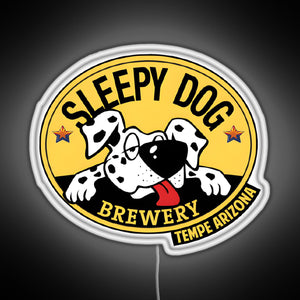 Dog Brewery Logo RGB neon sign white 
