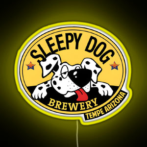 Dog Brewery Logo RGB neon sign yellow