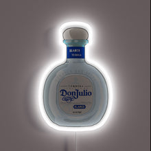 Load image into Gallery viewer, **Alt text:** *Don Julio tequila bottle neon sign with white glow.*