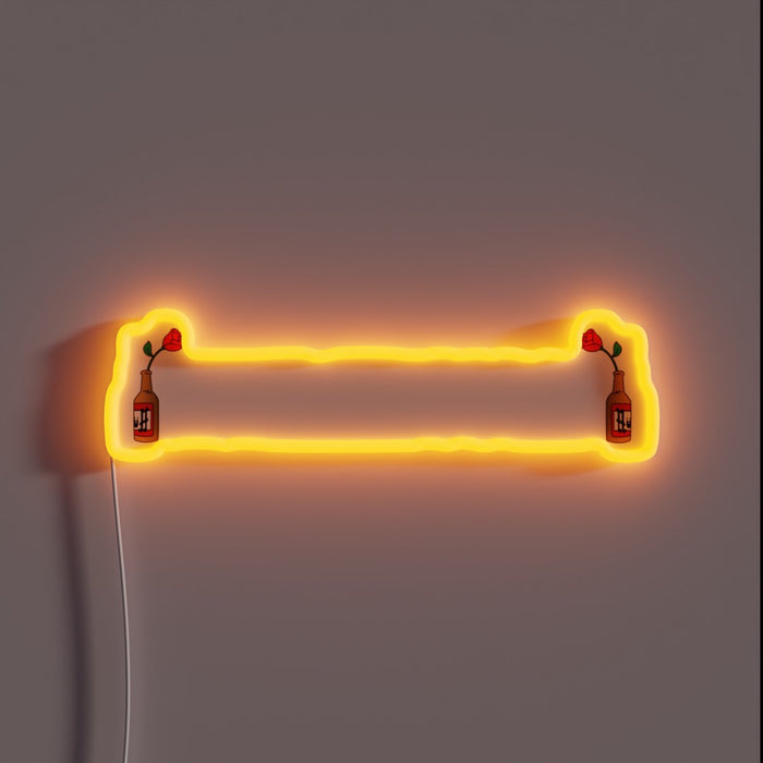 Dark Humor Neon Sign with Edgy Quote and Colorful Accents