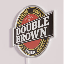 Load image into Gallery viewer, Double Brown RGB Colorful Neon Bar Decor Wall Sign Lighting