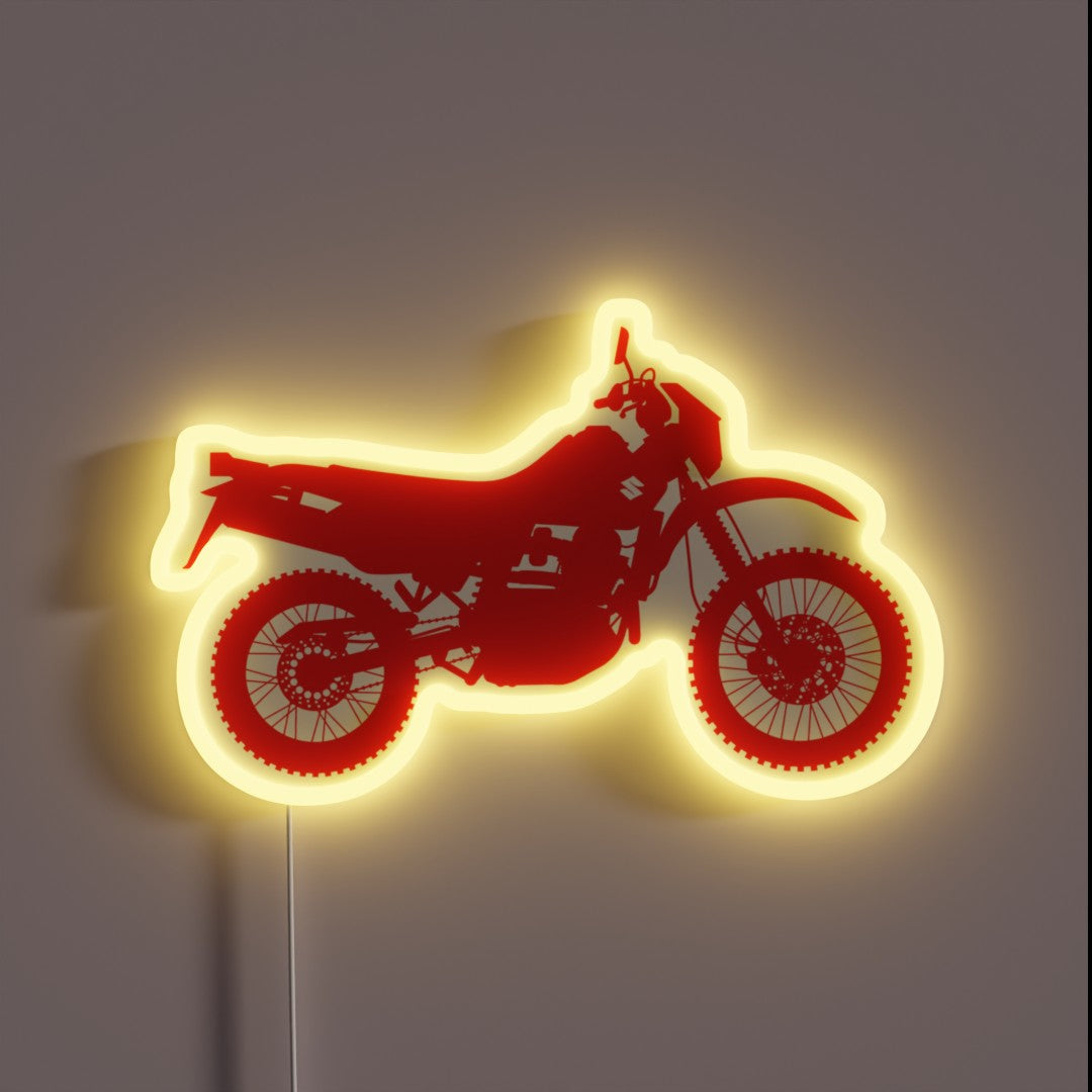 Dr650 Motorcycle Silhouette Red Rgb Led Sign – Neon Factory