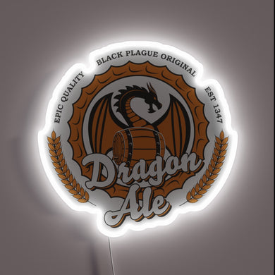 RGB Neon Sign Featuring Illuminated Dragon Ale Logo Design
