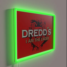 Load image into Gallery viewer, Eye-catching Neon Sign Depicting Judge Dredd&#39;s Iconic &#39;I Am Law&#39; Slogan