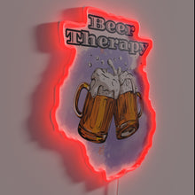 Load image into Gallery viewer, Therapeutic Beer Lover&#39;s Neon Sign in Vibrant RGB Color