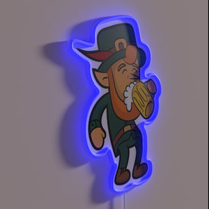 Neon bar decor: vibrant 'Drink Beer' illuminated LED signage