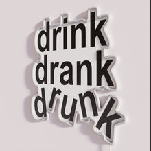 Load image into Gallery viewer, Vintage-inspired RGB neon drink decorations with fun quote message humor