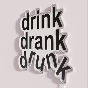 Vintage-inspired RGB neon drink decorations with fun quote message humor