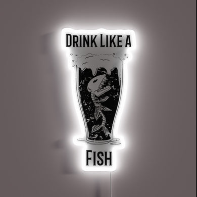 Neon sign featuring colorful fish-inspired design for bar or home