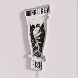 Colorful 'Drink Like A Fish' Neon Bar Sign Wall Decoration